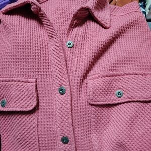 Beachlunchlounge Waffle Knit Pink Shacket Size XS